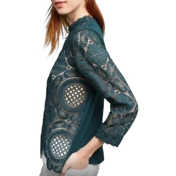 Anthropologie Navy Lace Blouse - Picture 10 of 10